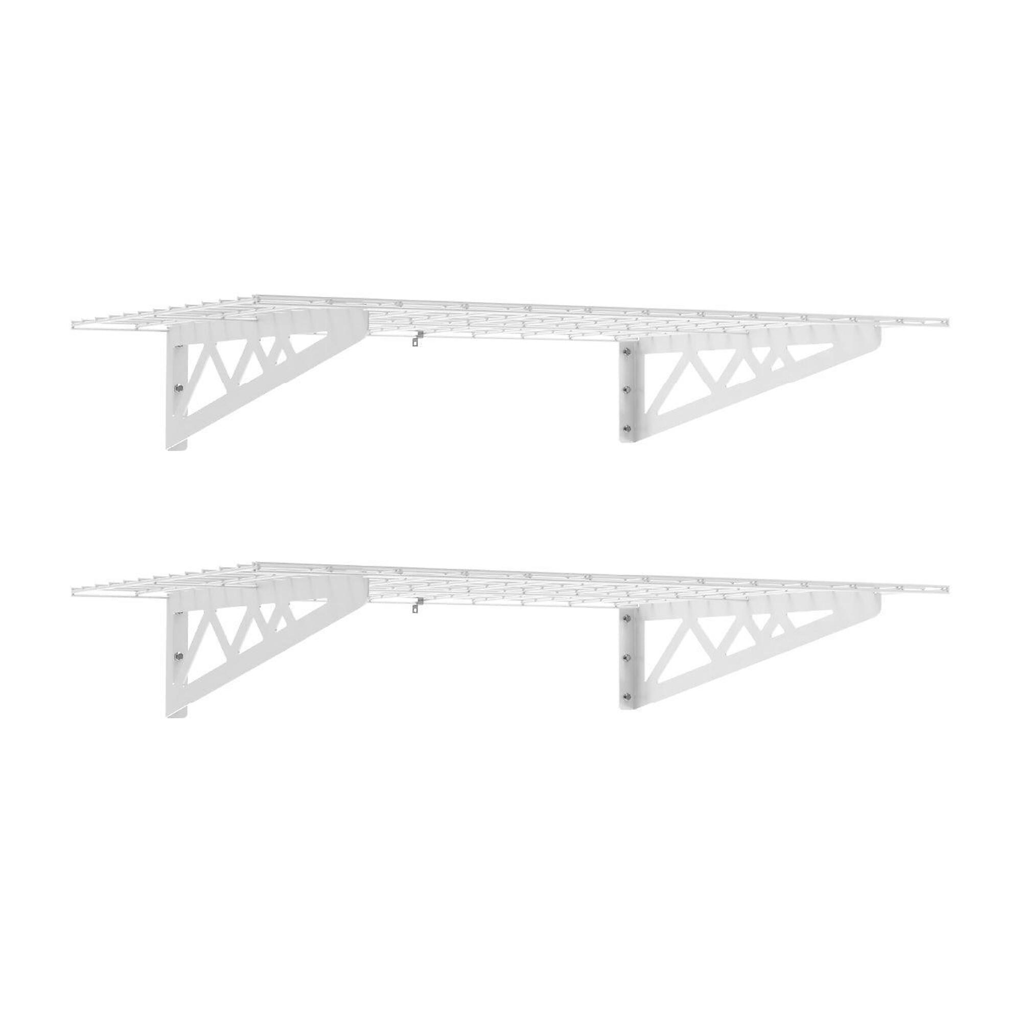 SafeRacks 24" x 48"Wall Shelf (2 Pack) White